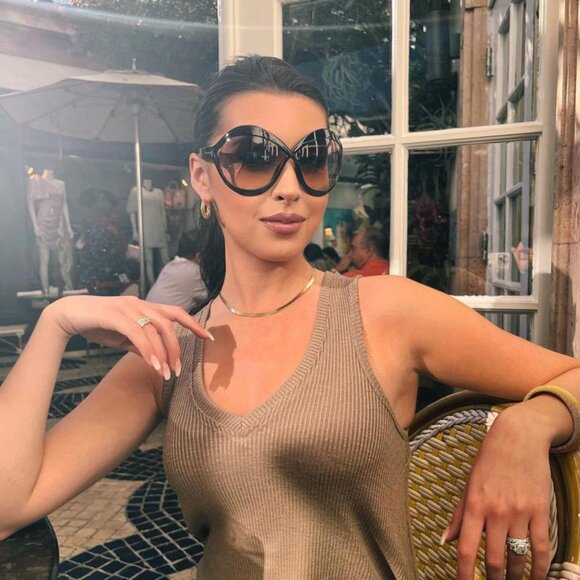 Tom Ford Carine-02 FT0902 01B Butterfly Sunglasses - Black/Smoke NWT Tom Ford FT 0902 Carine-02 01B Shiny Black/Smoke  main image 3